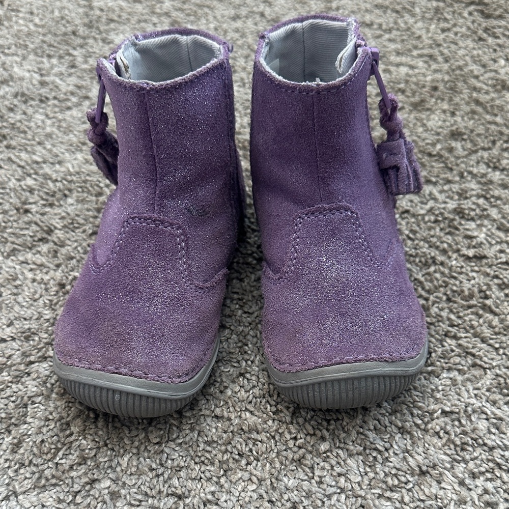 Stride Rite Purple Suede Tassel Ankle Boots 6W